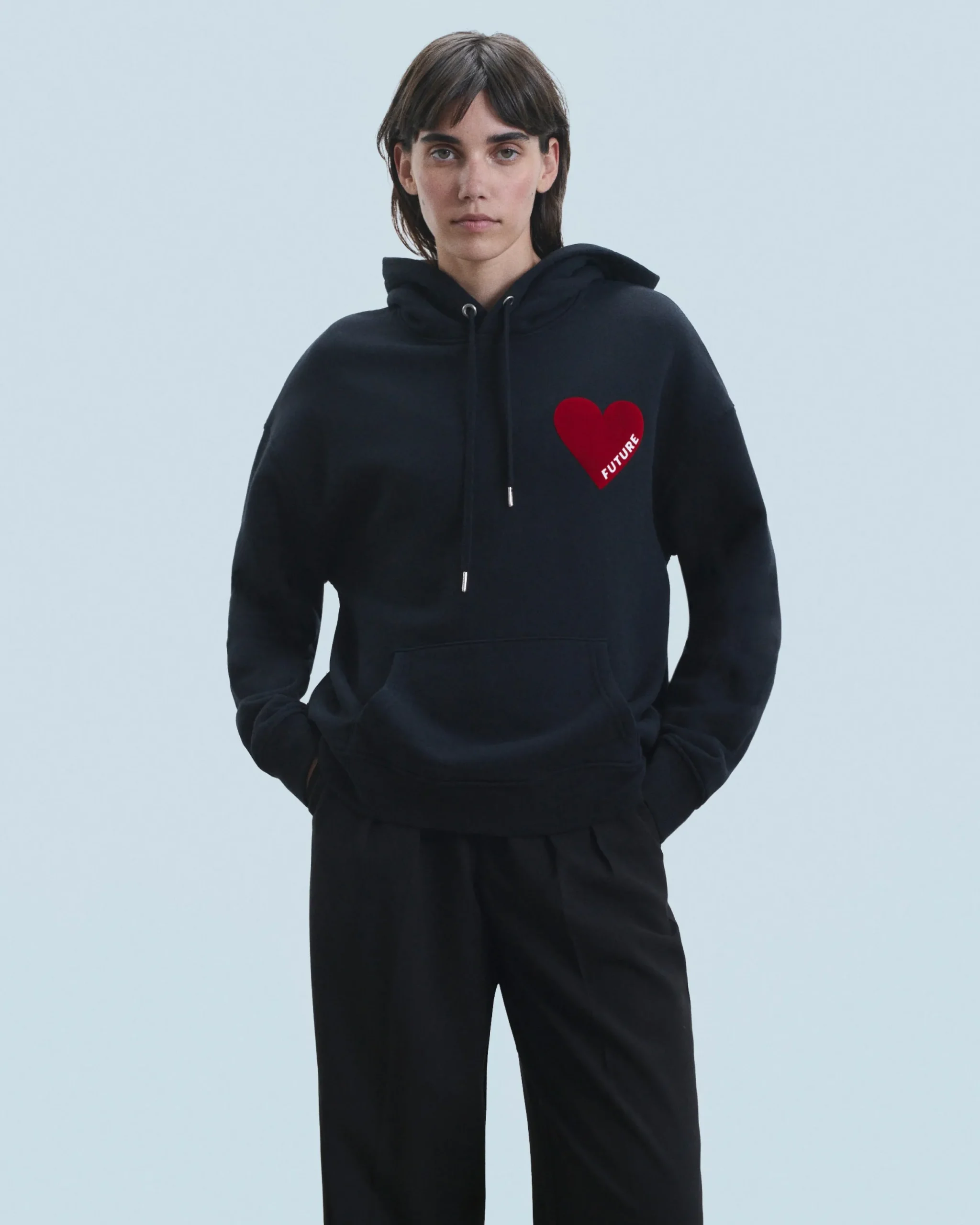 FROM FUTURE Sweatshirt Hoodie Coeur Noir Sale
