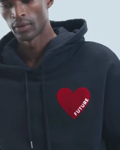 FROM FUTURE Sweatshirt Hoodie Coeur Noir Outlet