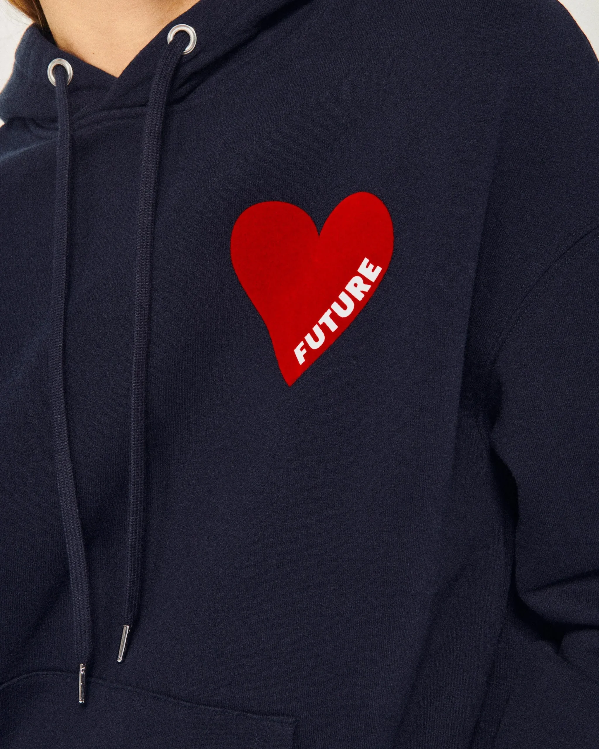 FROM FUTURE Sweatshirt Hoodie Coeur Navy Best Sale