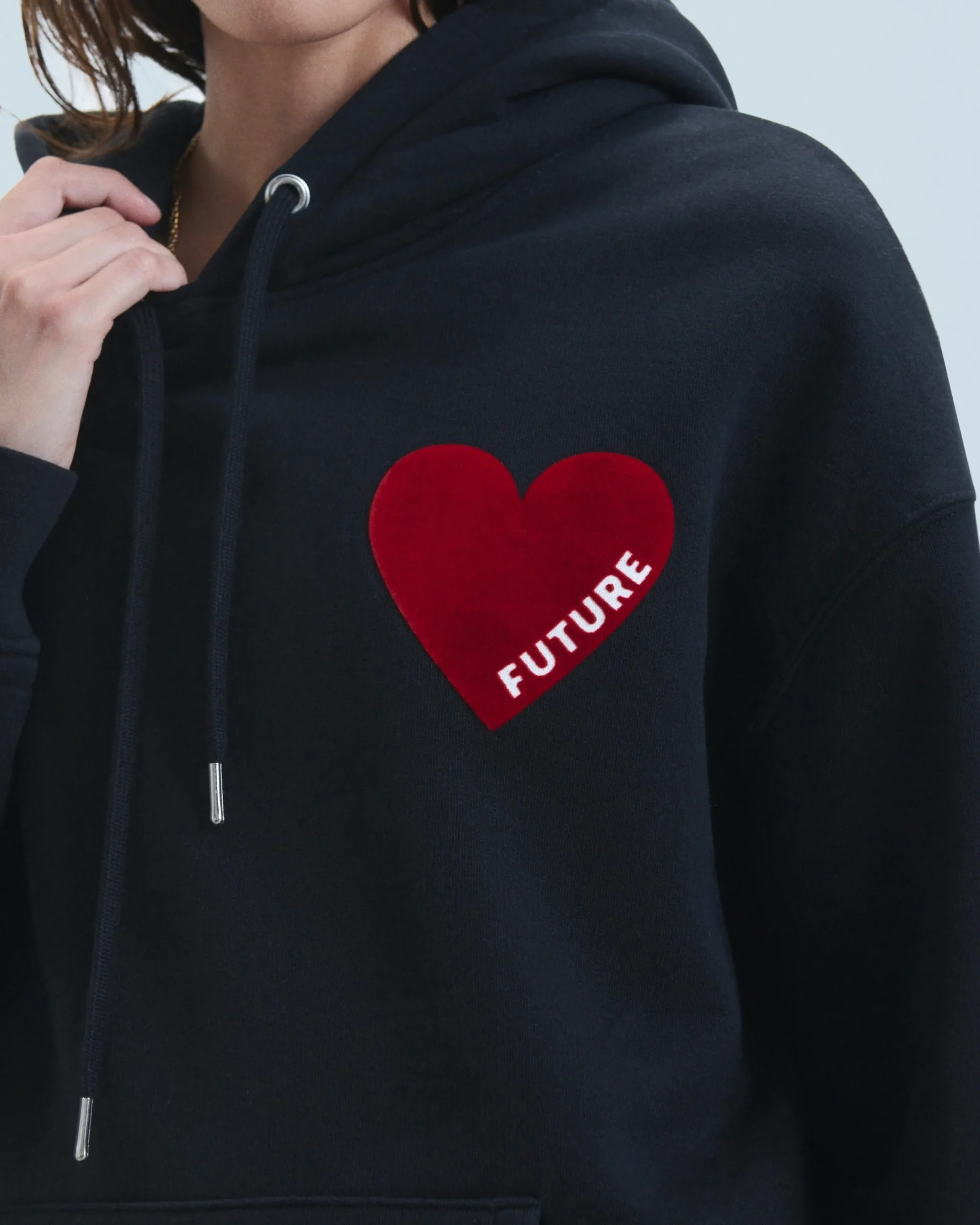 FROM FUTURE Sweatshirt Hoodie Coeur Noir Sale