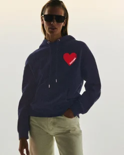 FROM FUTURE Sweatshirt Hoodie Coeur Navy Best Sale