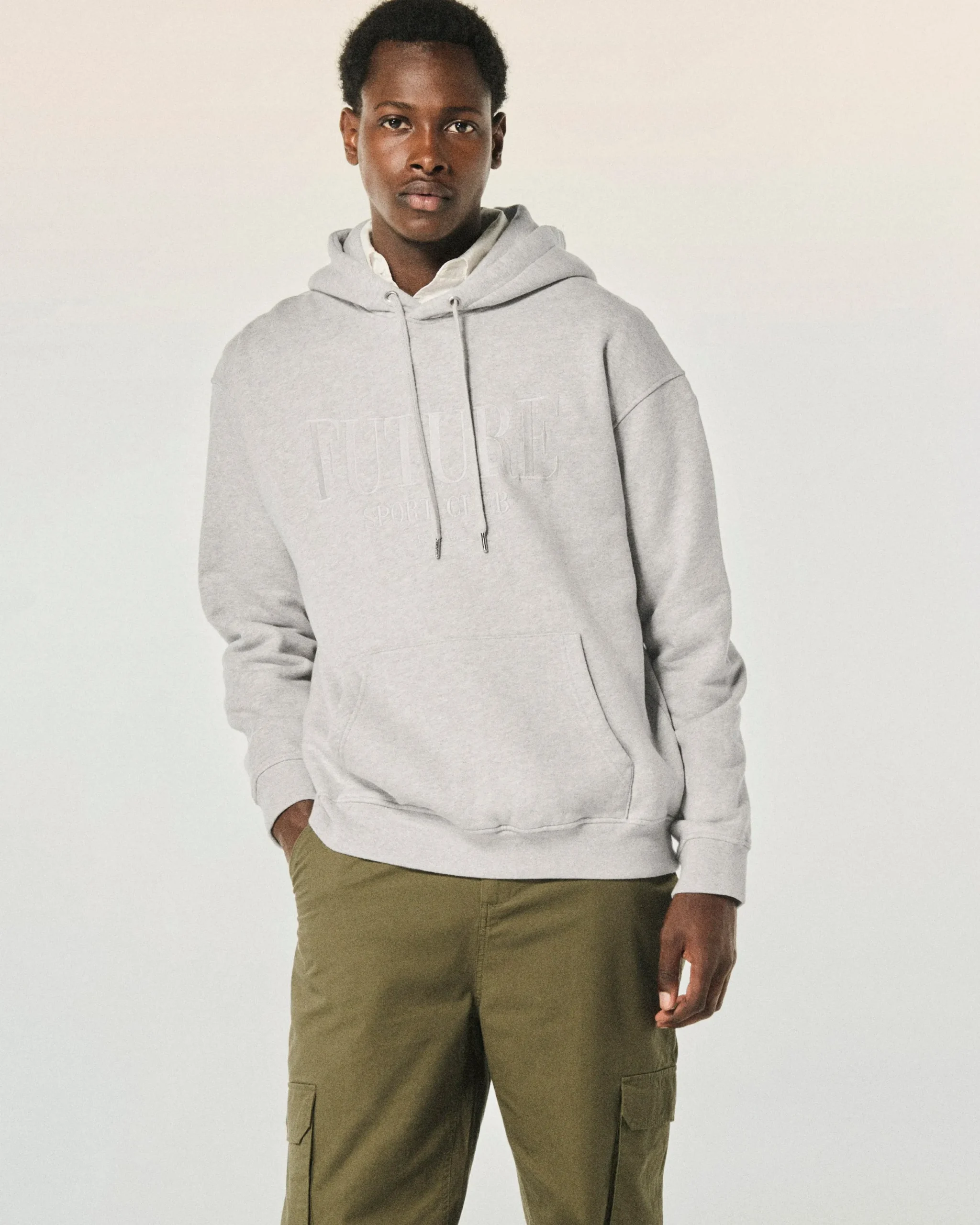 FROM FUTURE Sweatshirt Hoodie Future Ton Sur Ton GrisChinéClair Sale