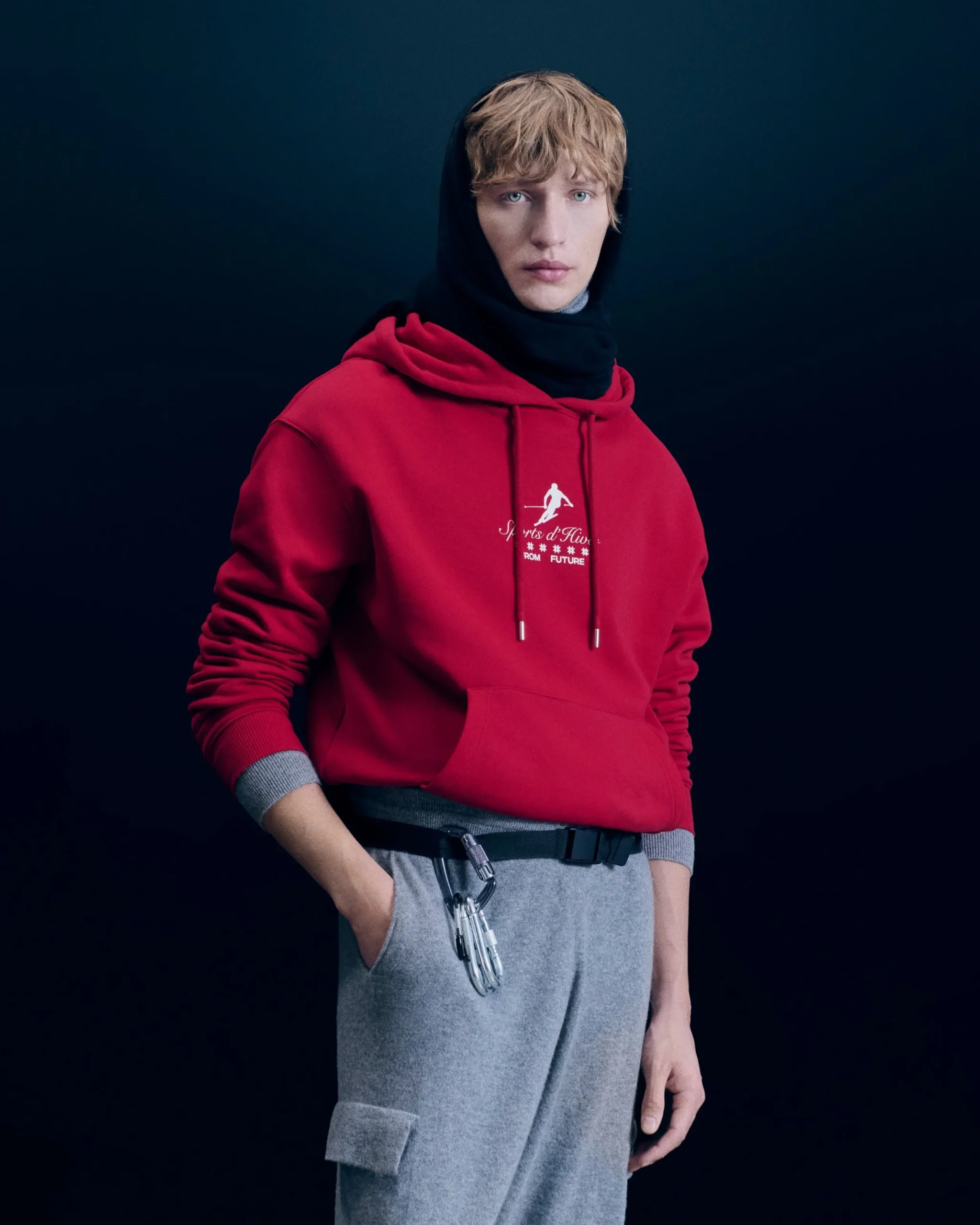 FROM FUTURE Sweatshirt Hoodie Ski Club DarkRed Flash Sale
