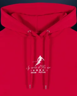 FROM FUTURE Sweatshirt Hoodie Ski Club DarkRed Flash Sale