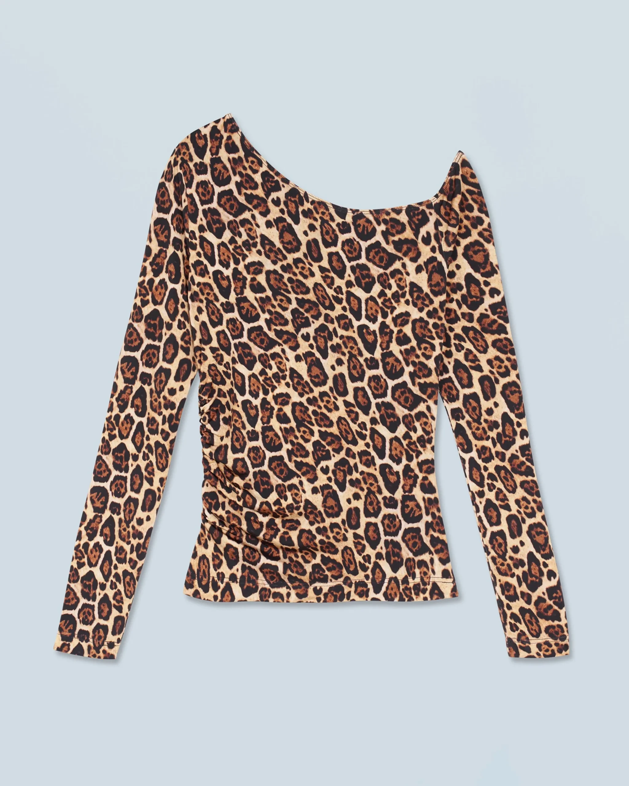 FROM FUTURE Top Asymetrique Jersey HotLeopard New
