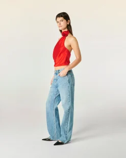 FROM FUTURE Top Asymétrique Judie Red Cheap