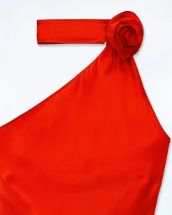 FROM FUTURE Top Asymétrique Judie Red Cheap