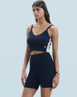 FROM FUTURE Top Bretelle Navy Cheap