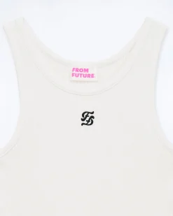 FROM FUTURE Top Bretelle Blanc Flash Sale