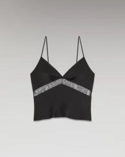 FROM FUTURE Top Bretelle Dentelle Noir Store