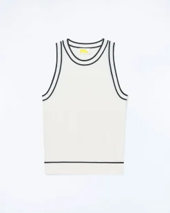 FROM FUTURE Top Bretelle Isa Ecru Flash Sale