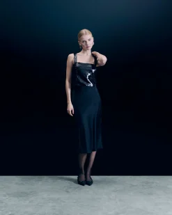 FROM FUTURE Top Bretelle Sequins Noir Discount