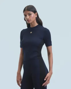 FROM FUTURE Top Manches Courtes Navy Sale
