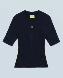 FROM FUTURE Top Manches Courtes Navy Sale