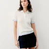 FROM FUTURE Top Manches Courtes Bandes Bicolores Ecru Flash Sale