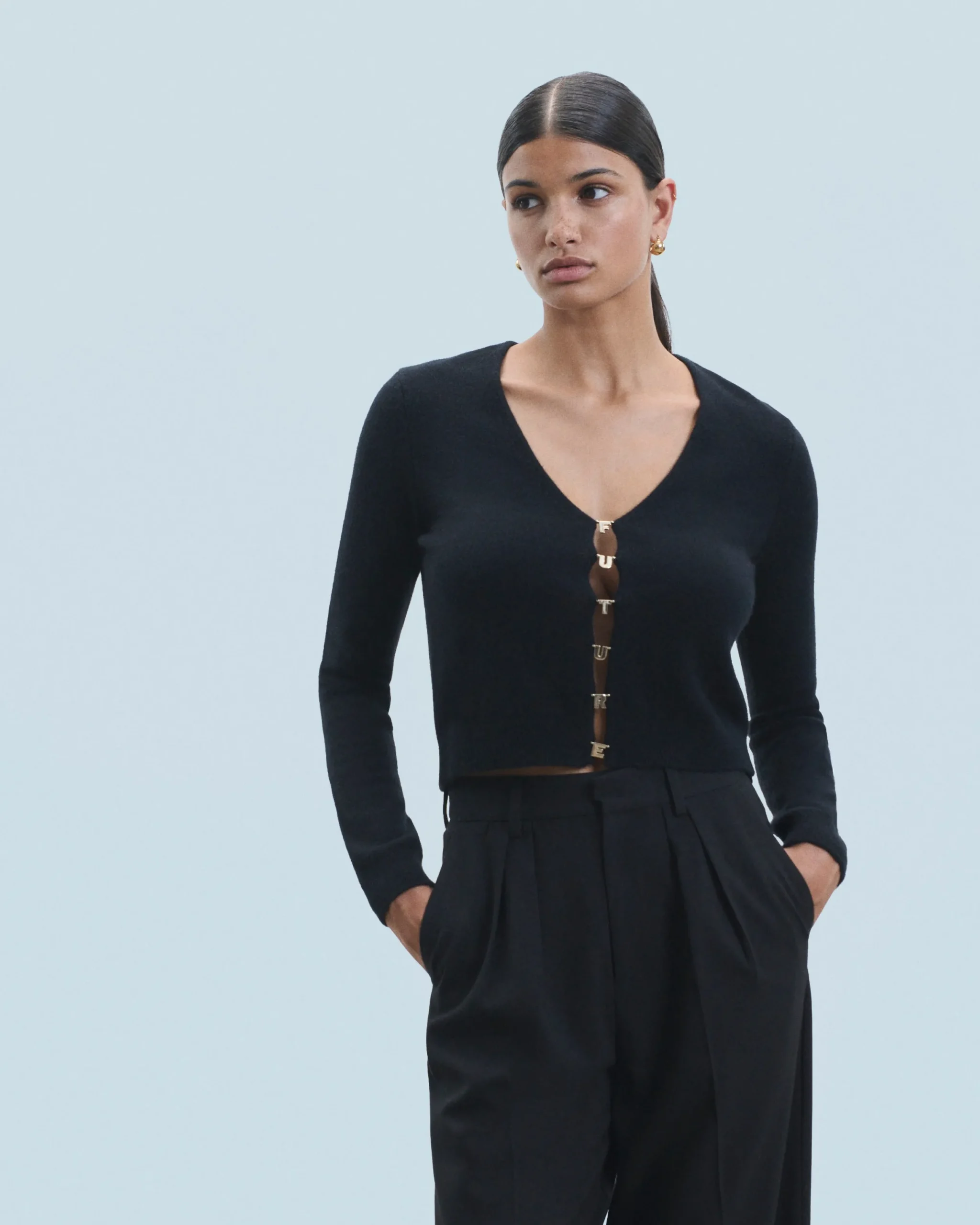 FROM FUTURE Top Manches Longues Noir Shop