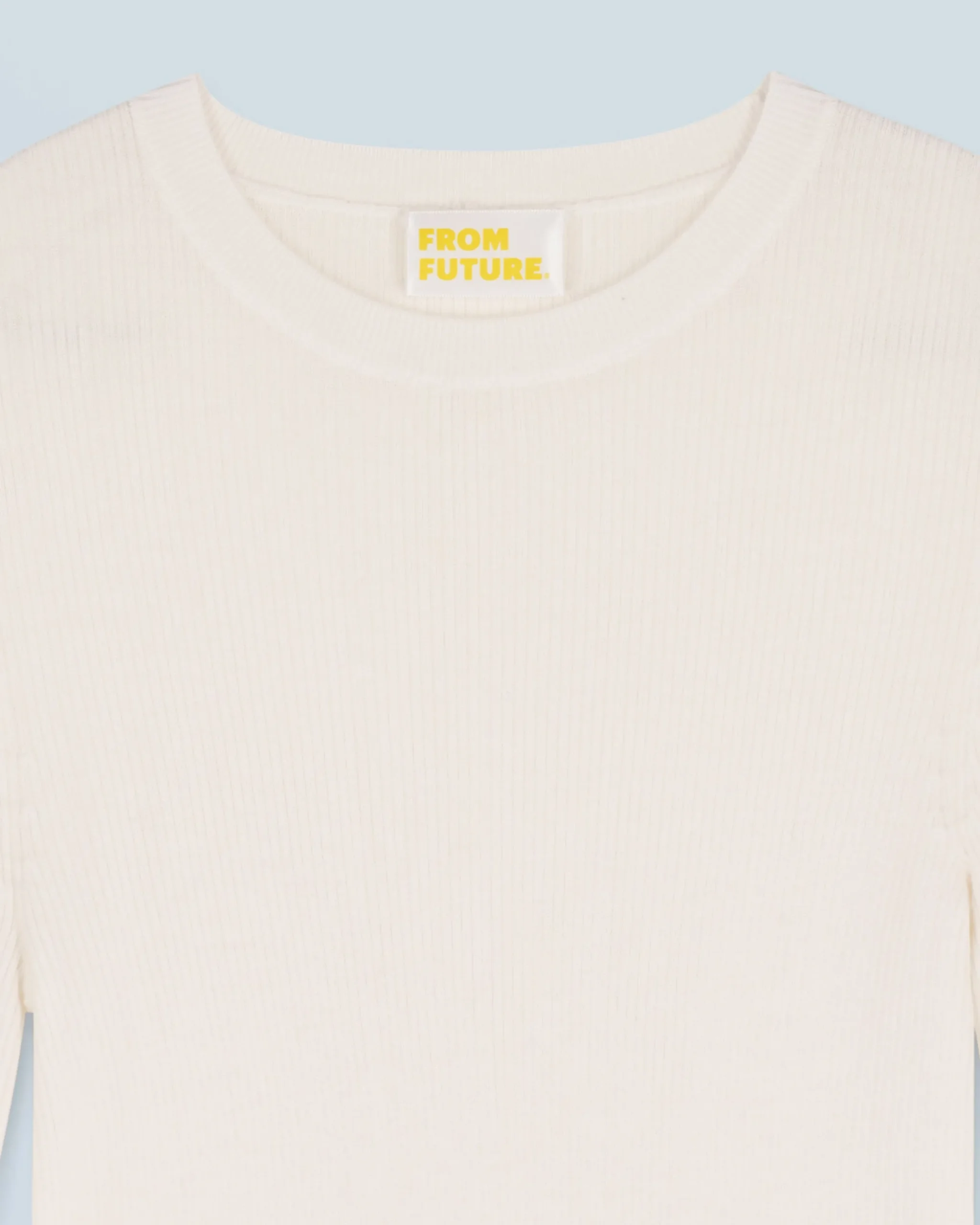 FROM FUTURE Top Manches Longues Ecru New