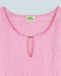 FROM FUTURE Top Manches Longues en Cachemire Brossé FairyPink Best