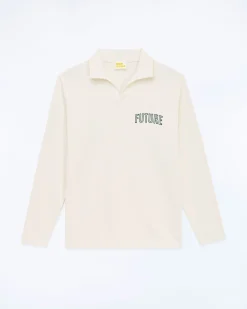 FROM FUTURE T-shirt Col Polo Future Ecru Cheap