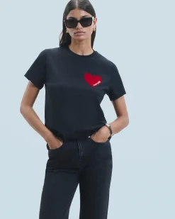 FROM FUTURE T-shirt Col Rond Coeur Noir Shop