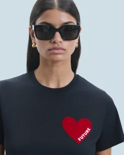 FROM FUTURE T-shirt Col Rond Coeur Noir Shop