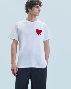 FROM FUTURE T-shirt Col Rond Coeur Noir Cheap