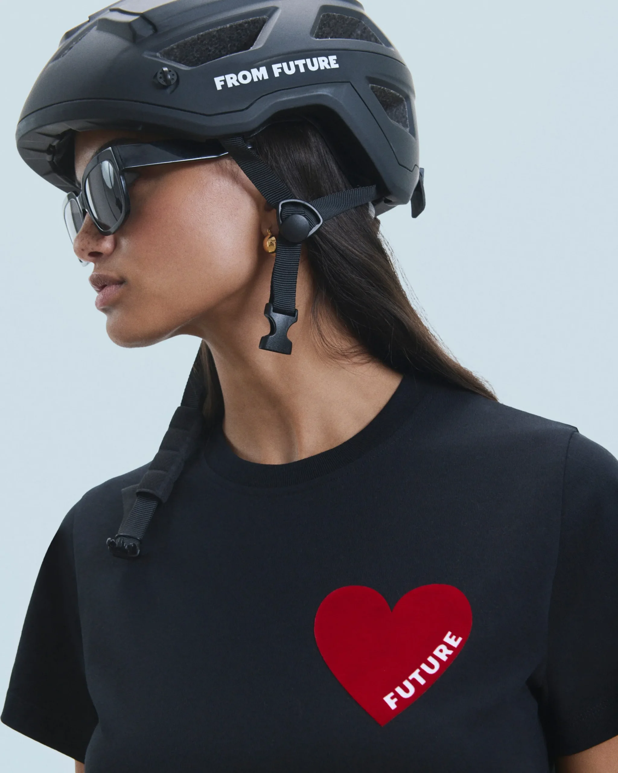 FROM FUTURE T-shirt Col Rond Coeur Noir Shop