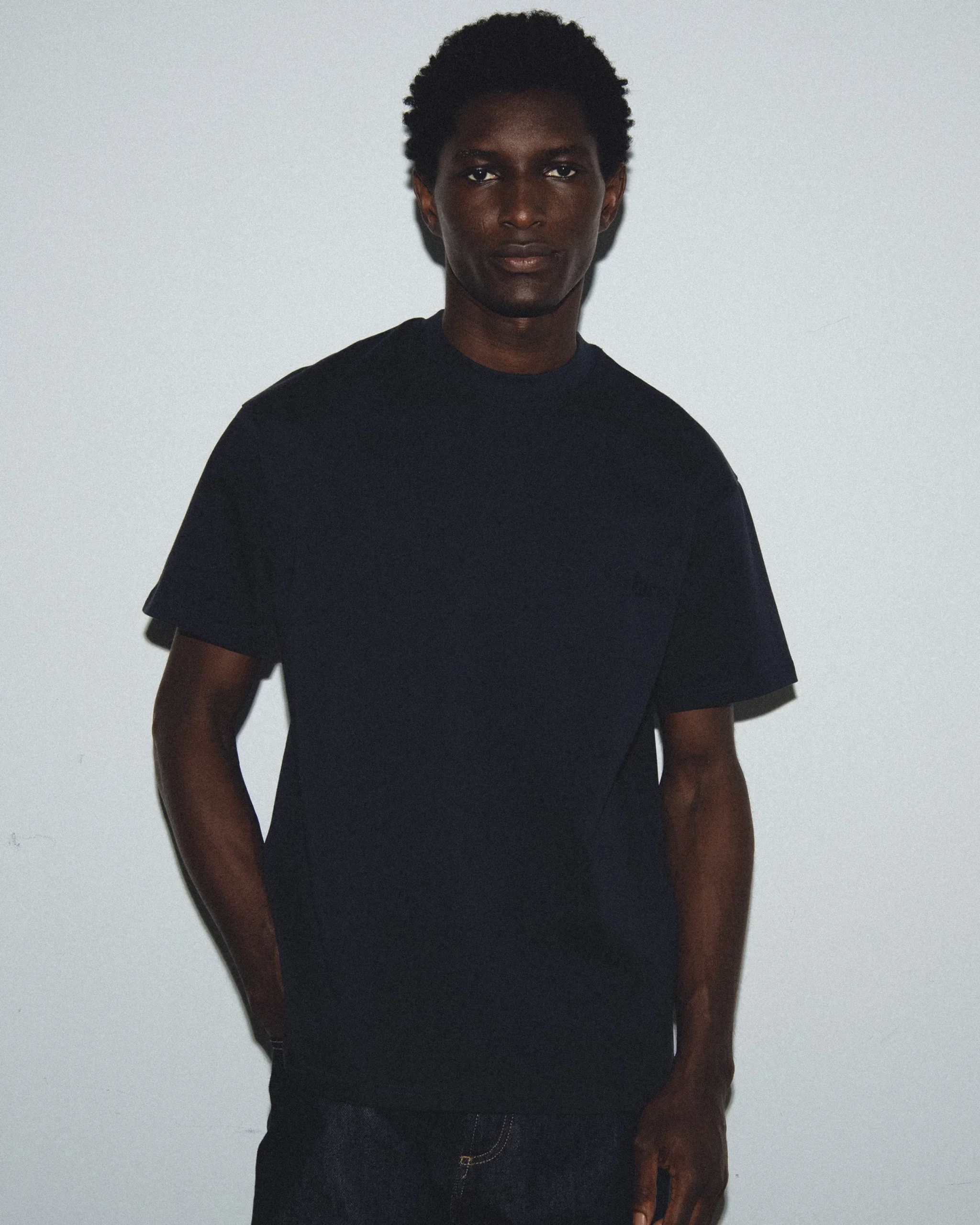 FROM FUTURE T-shirt Col Rond Manches Courtes Navy Cheap