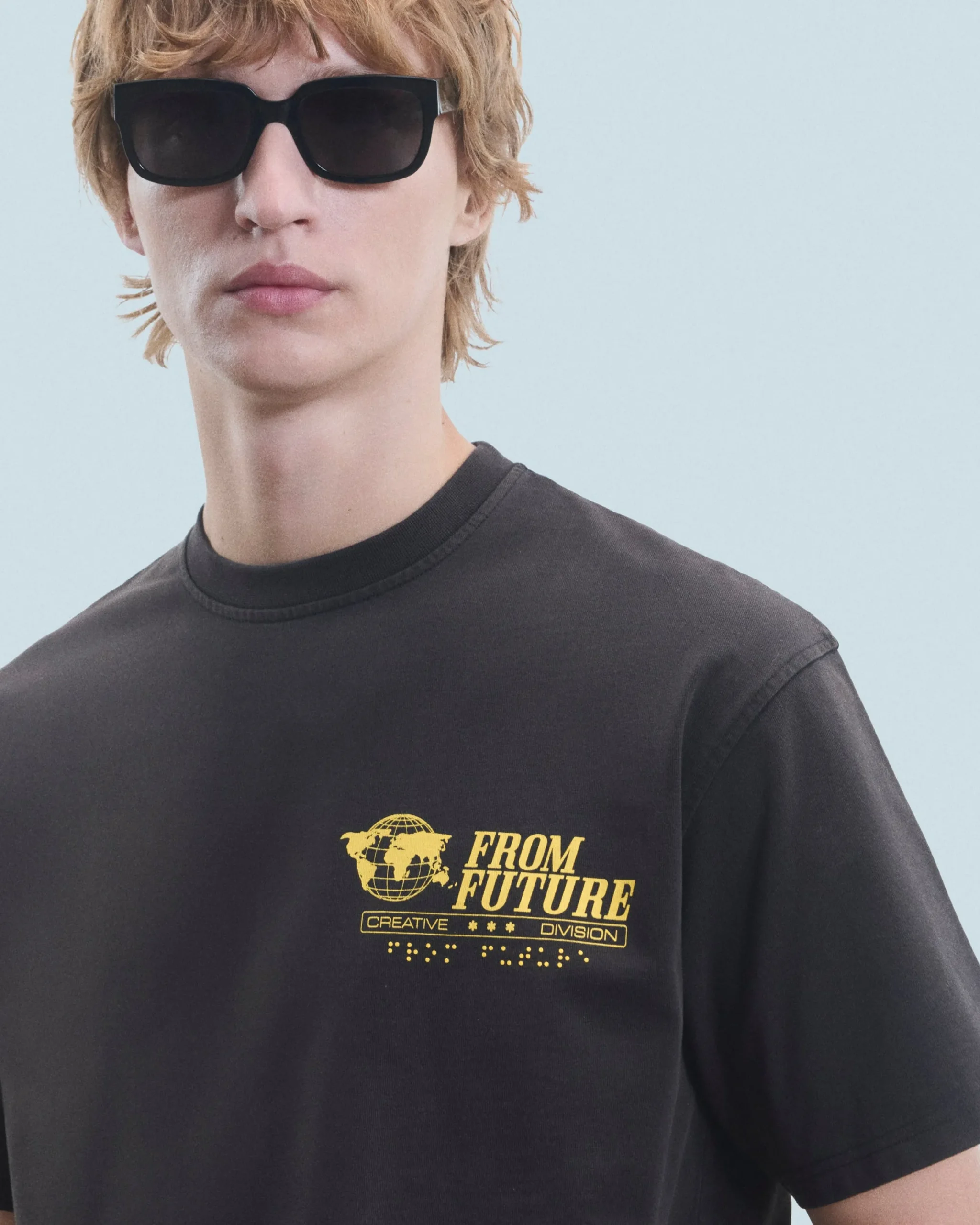 FROM FUTURE T-shirt Col Rond Manches Courtes Ups WashedBlack Shop