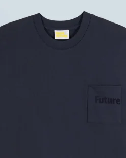 FROM FUTURE T-shirt Col Rond Manches Courtes Navy Cheap