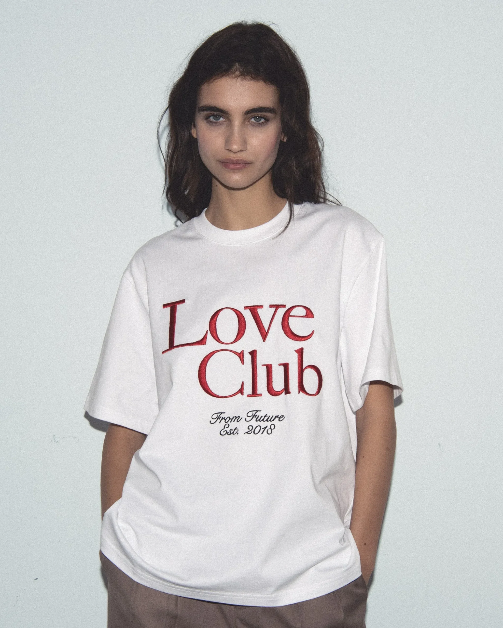 FROM FUTURE T-shirt Col Rond Manches Courtes Love Club Blanc Outlet