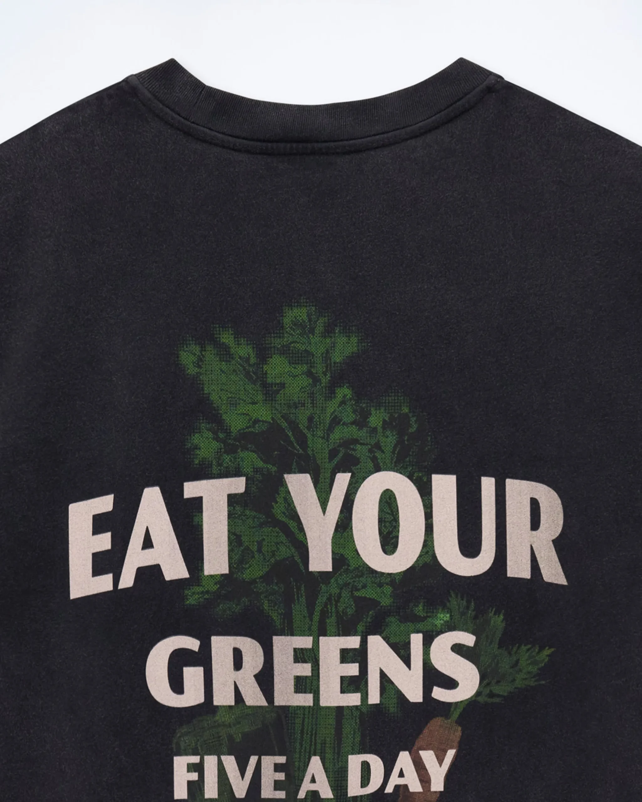 FROM FUTURE T-shirt Col Rond Manches Courtes WashedBlack Cheap
