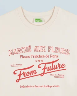FROM FUTURE T-shirt Col Rond Marché Aux Fleurs Sable Fashion