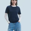 FROM FUTURE T-shirt Col Rond Supima Navy Sale