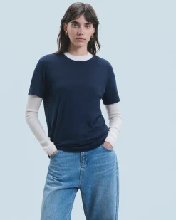 FROM FUTURE T-shirt Col Rond Supima Navy Sale