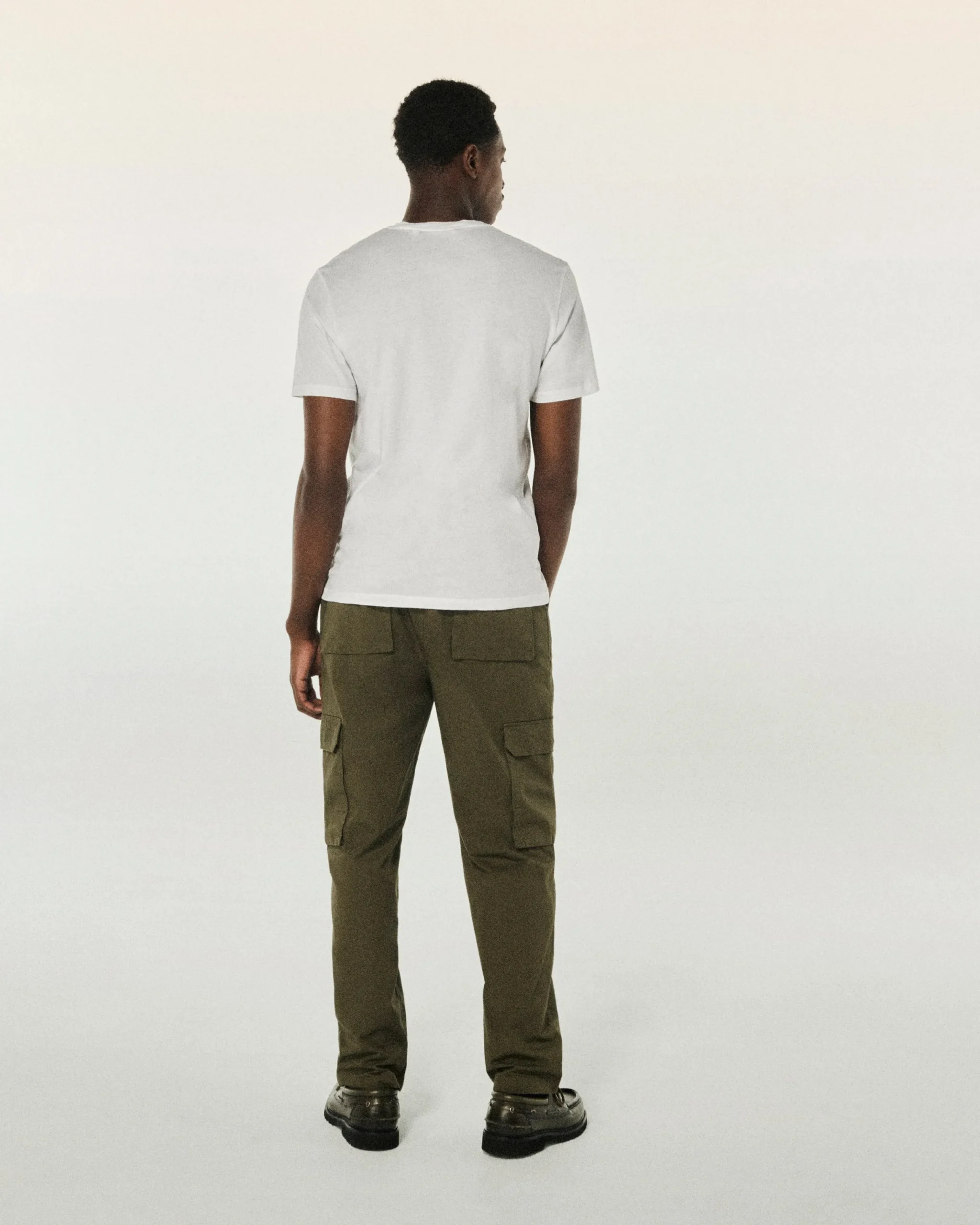 FROM FUTURE T-shirt Col V Manches Courtes Blanc New
