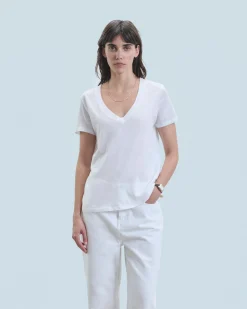 FROM FUTURE T-shirt Col V Supima Blanc Shop