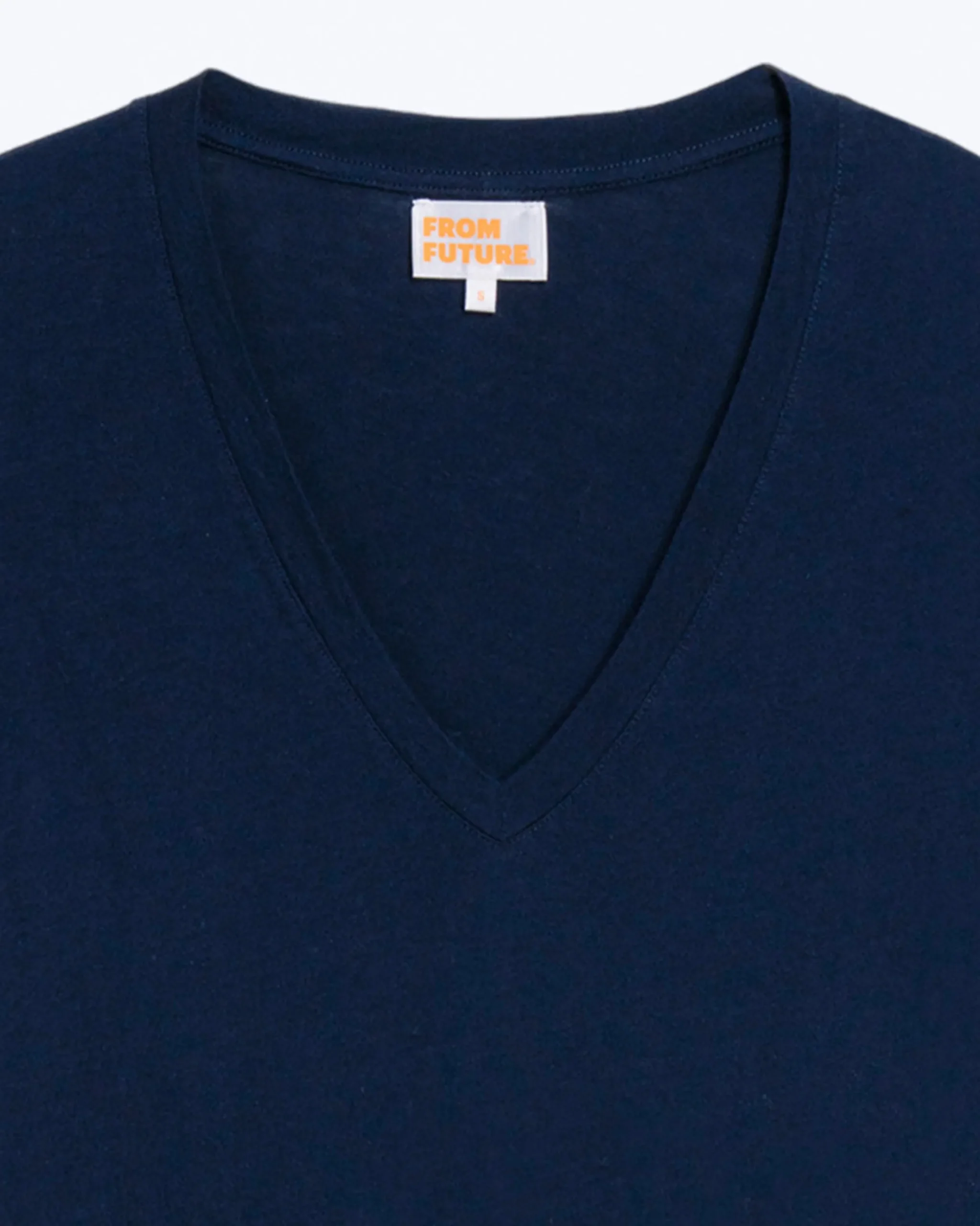 FROM FUTURE T-shirt Col V Supima Navy Clearance