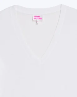 FROM FUTURE T-shirt Col V Supima Blanc Shop