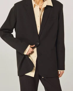 FROM FUTURE Veste Blazer Noir Fashion